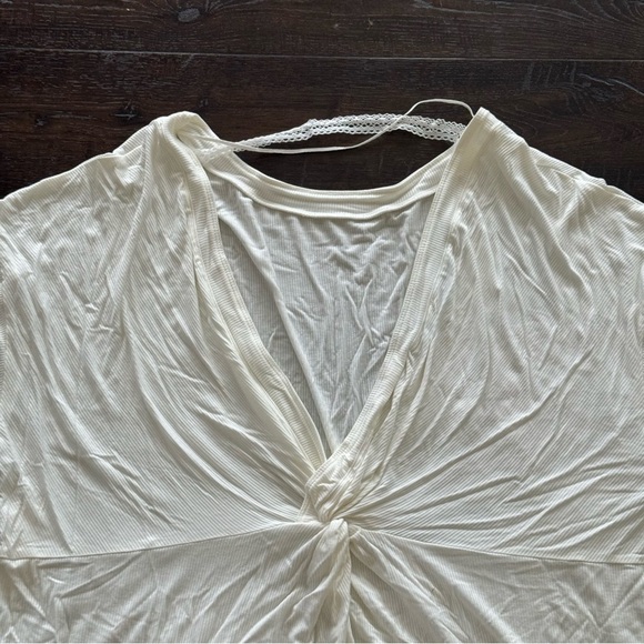 Free‎ People Shimmy Shake Alpine Ivory Long Sleeve Open Back Top Size Medium Wmn - Picture 5 of 10